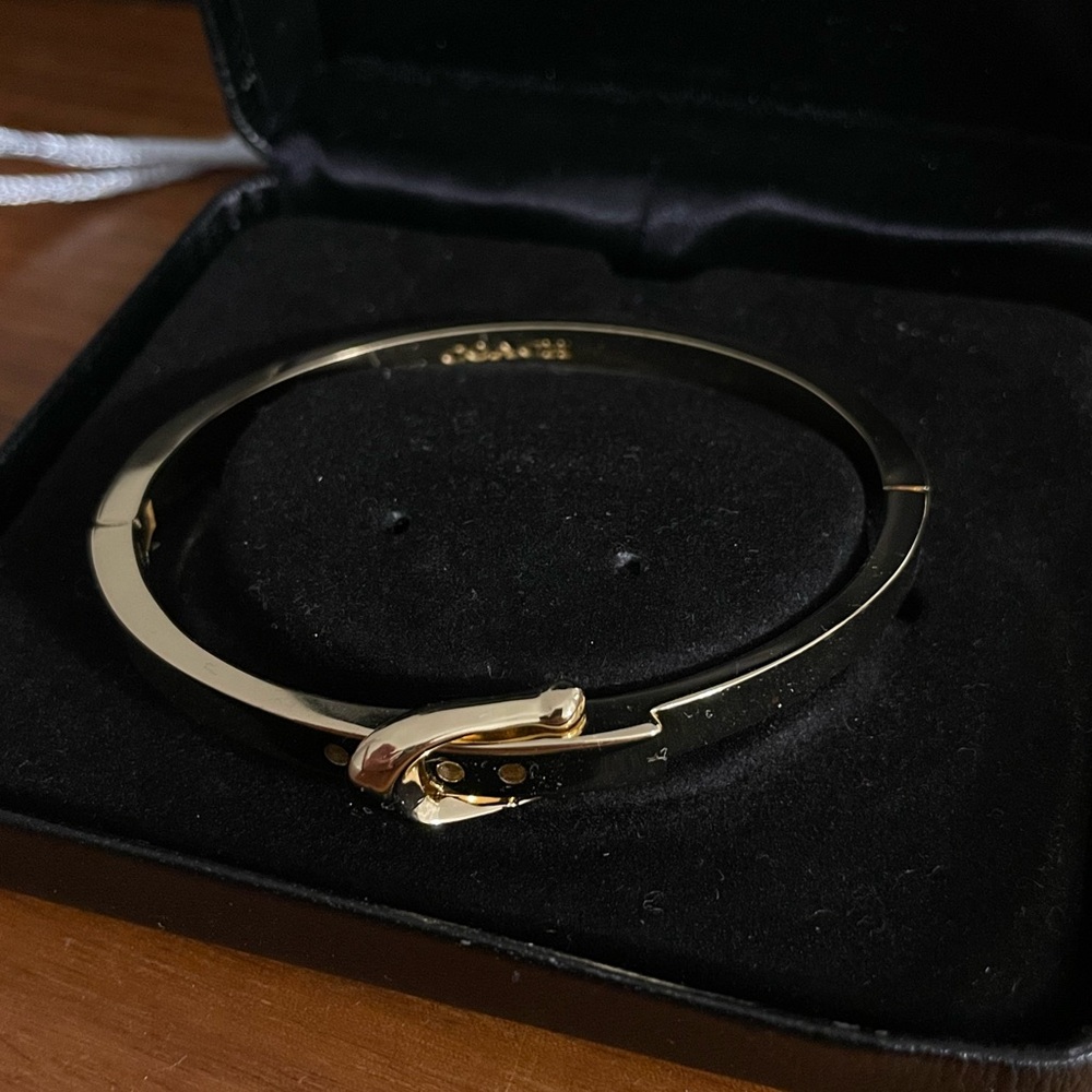 Coach gold buckle bangle bracelet